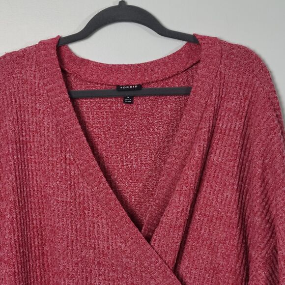 Torrid Crossbody Pullover Sweater Long Sleeve Pink Size 4 - Picture 2 of 6